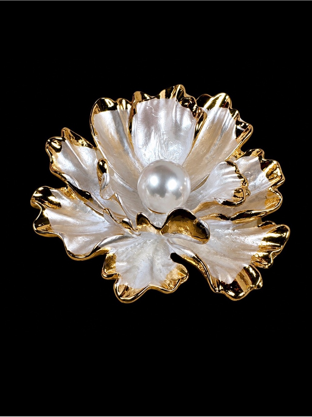 Elegant Gold and Silver Flower Brooch